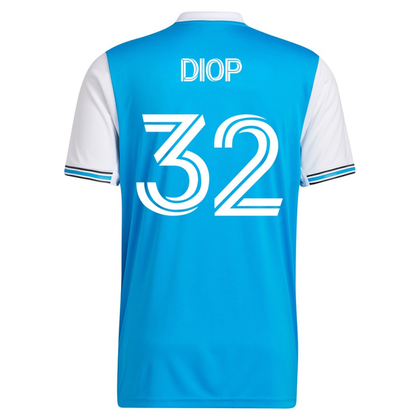 Kinder Hamady Diop #32 Blau Heimtrikot Trikot 2023/24 T-Shirt Belgien