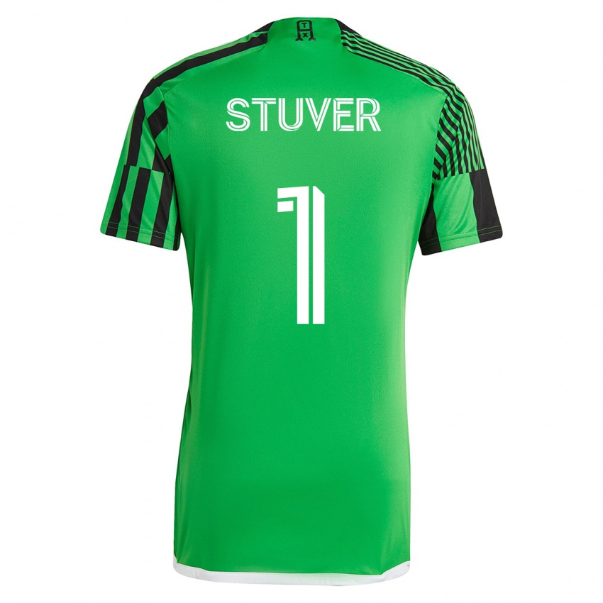 Kinder Brad Stuver #1 Grün Schwarz Heimtrikot Trikot 2023/24 T-Shirt Belgien