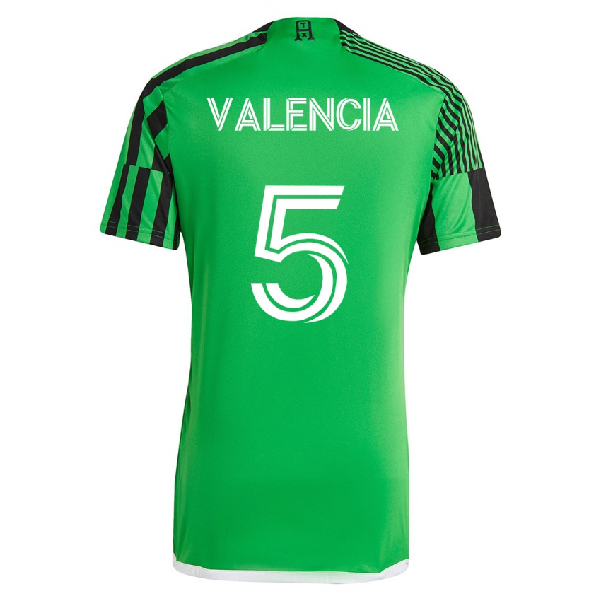 Kinder Jhojan Valencia #5 Grün Schwarz Heimtrikot Trikot 2023/24 T-Shirt Belgien