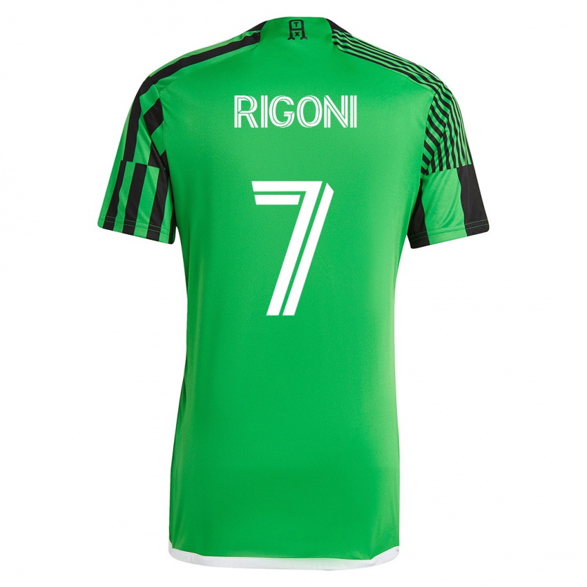 Kinder Emiliano Rigoni #7 Grün Schwarz Heimtrikot Trikot 2023/24 T-Shirt Belgien