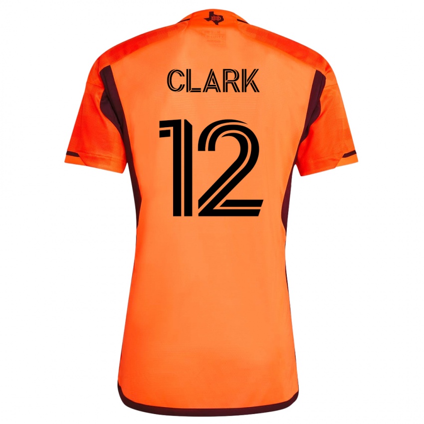 Kinder Steve Clark #12 Orangefarben Heimtrikot Trikot 2023/24 T-Shirt Belgien