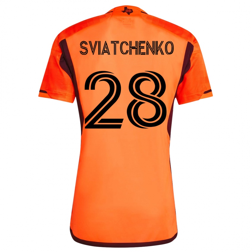 Enfant Maillot Erik Sviatchenko #28 Orange Tenues Domicile 2023/24 T-Shirt Belgique