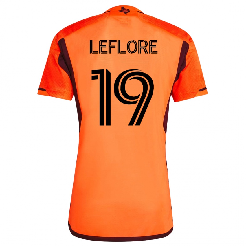 Enfant Maillot Isaiah Leflore #19 Orange Tenues Domicile 2023/24 T-Shirt Belgique
