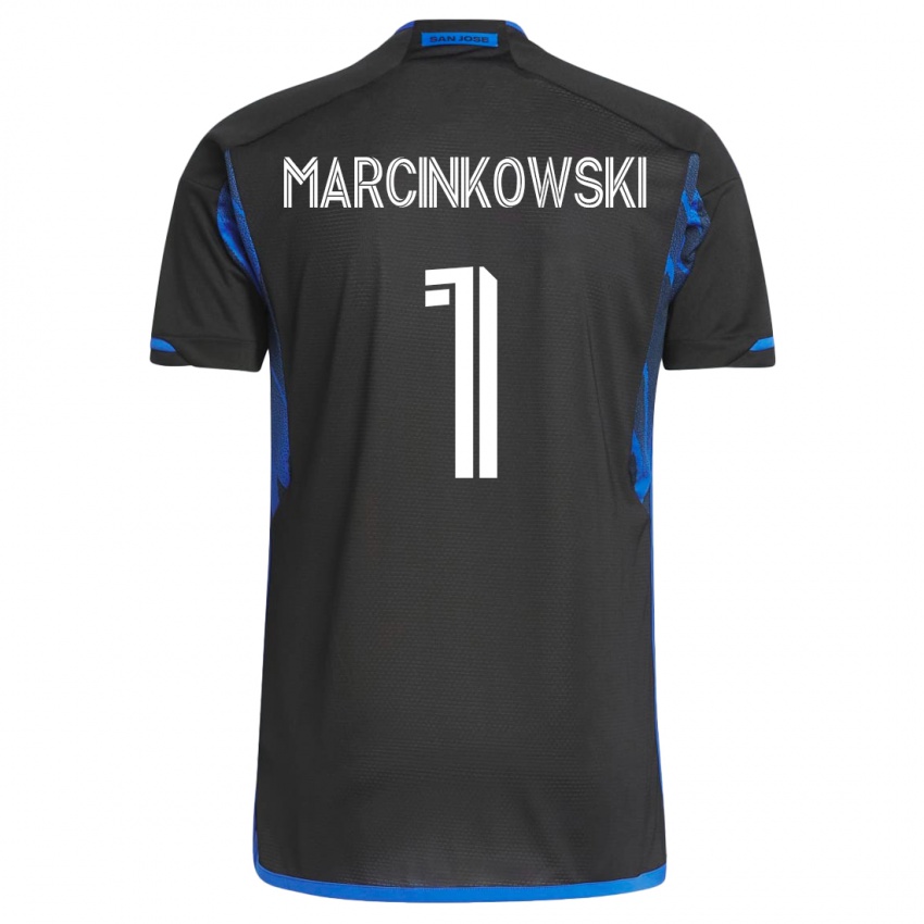 Enfant Maillot Jt Marcinkowski #1 Bleu Noir Tenues Domicile 2023/24 T-Shirt Belgique