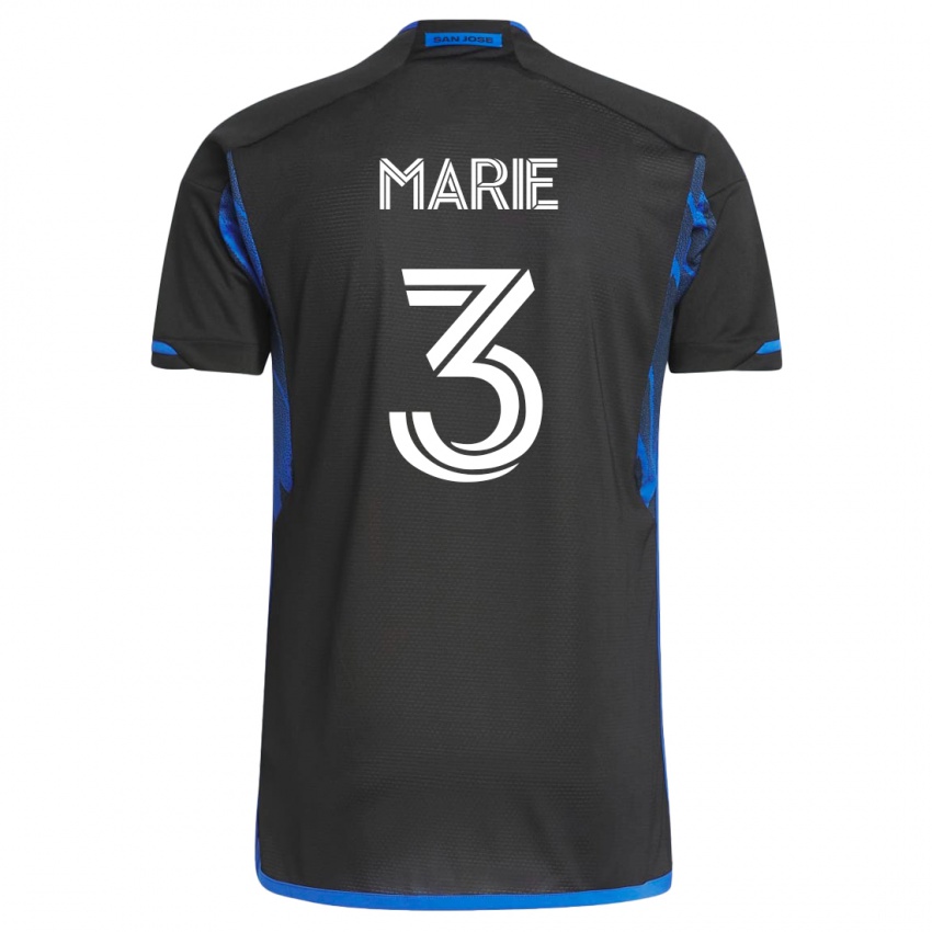 Enfant Maillot Paul Marie #3 Bleu Noir Tenues Domicile 2023/24 T-Shirt Belgique