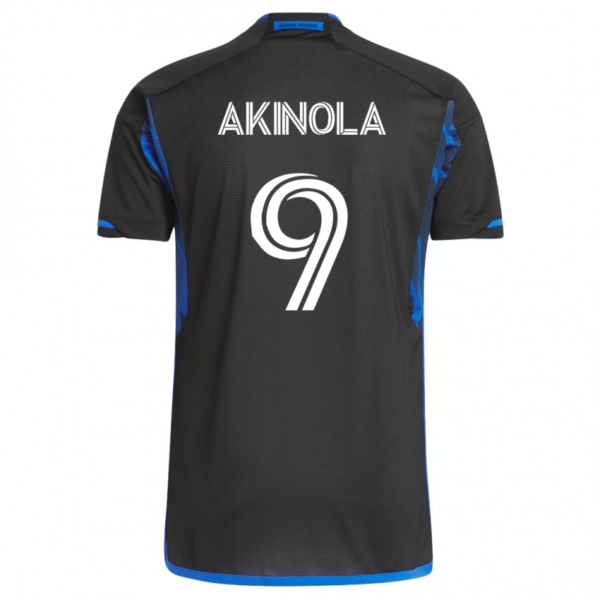 Enfant Maillot Ayo Akinola #9 Bleu Noir Tenues Domicile 2023/24 T-Shirt Belgique