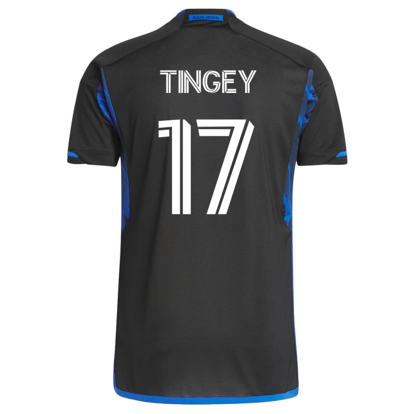 Enfant Maillot Keegan Tingey #17 Bleu Noir Tenues Domicile 2023/24 T-Shirt Belgique
