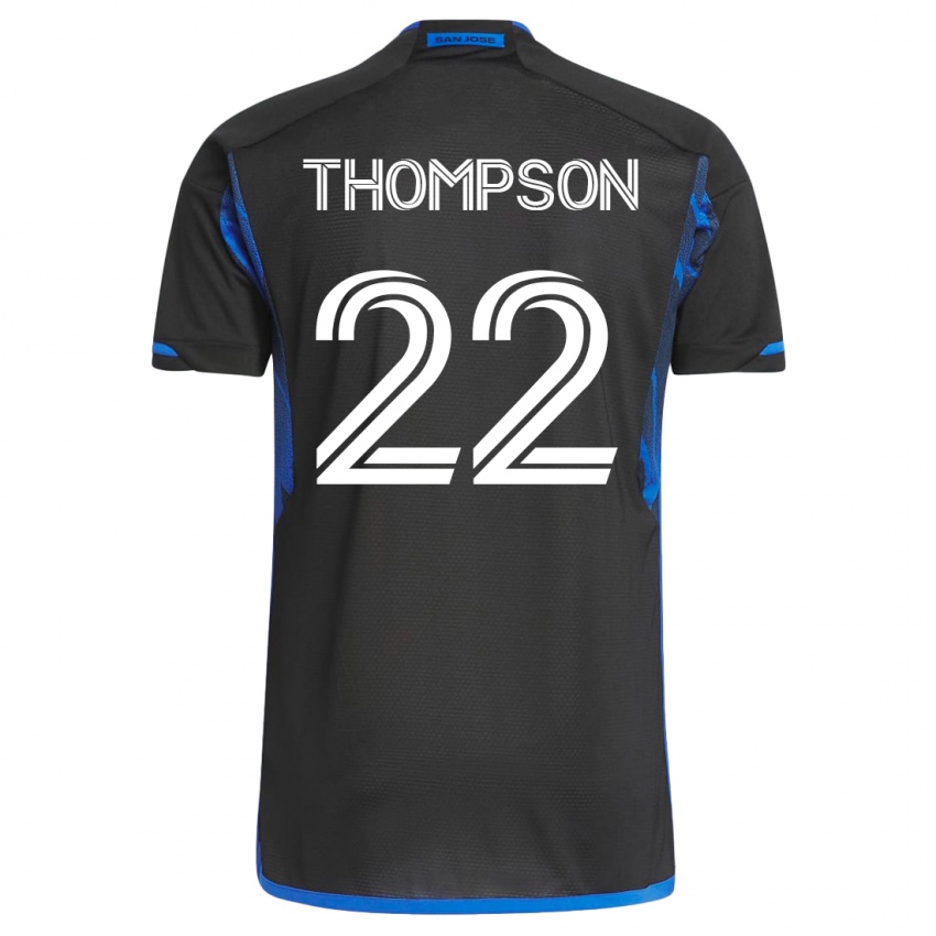 Kinder Tommy Thompson #22 Blau Schwarz Heimtrikot Trikot 2023/24 T-Shirt Belgien