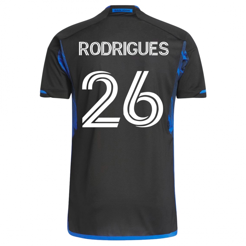 Kinder Rodrigues #26 Blau Schwarz Heimtrikot Trikot 2023/24 T-Shirt Belgien