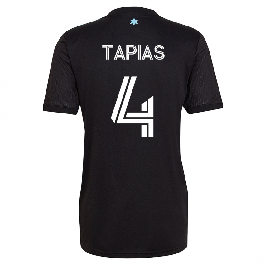Kinderen Miguel Tapias #4 Zwart Thuisshirt Thuistenue 2023/24 T-Shirt België