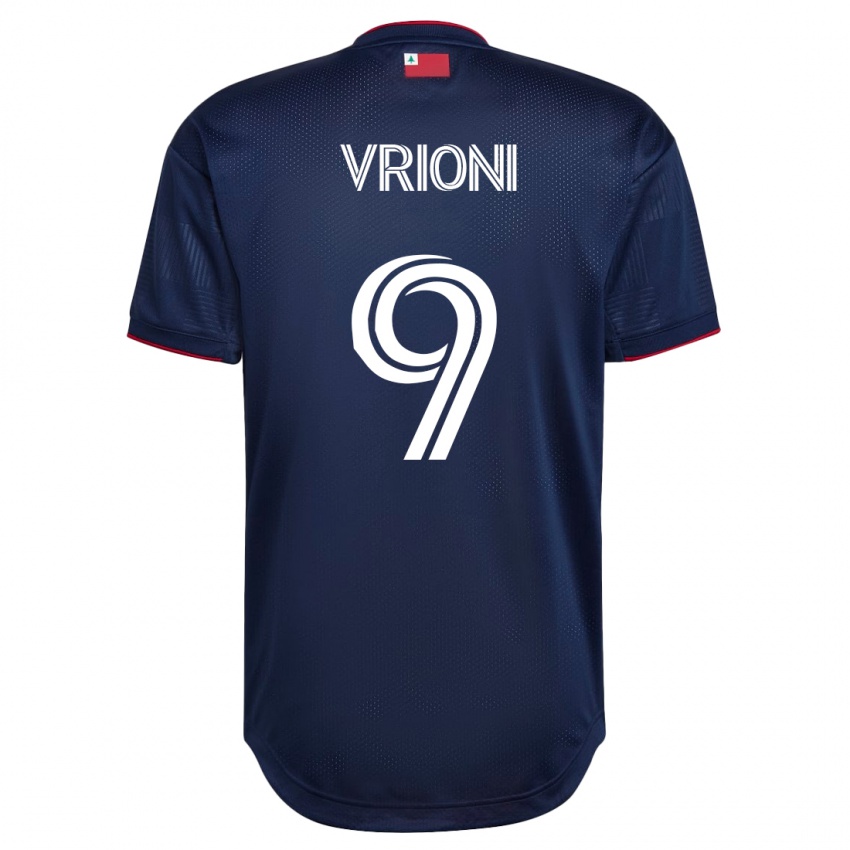Kinderen Giacomo Vrioni #9 Marine Thuisshirt Thuistenue 2023/24 T-Shirt België