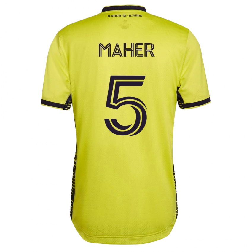Kinder Jack Maher #5 Gelb Heimtrikot Trikot 2023/24 T-Shirt Belgien