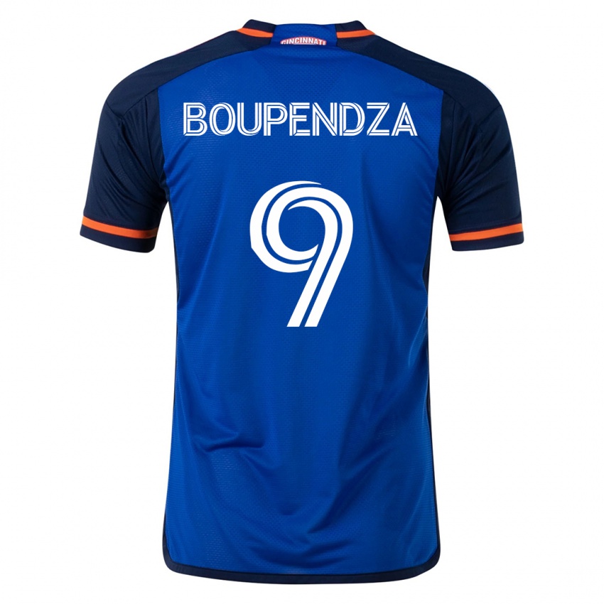 Enfant Maillot Aaron Boupendza #9 Bleu Tenues Domicile 2023/24 T-Shirt Belgique