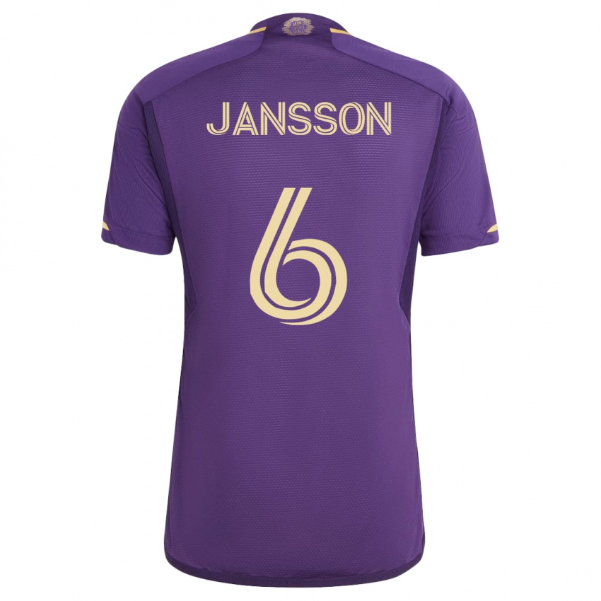 Kinder Robin Jansson #6 Violett Heimtrikot Trikot 2023/24 T-Shirt Belgien