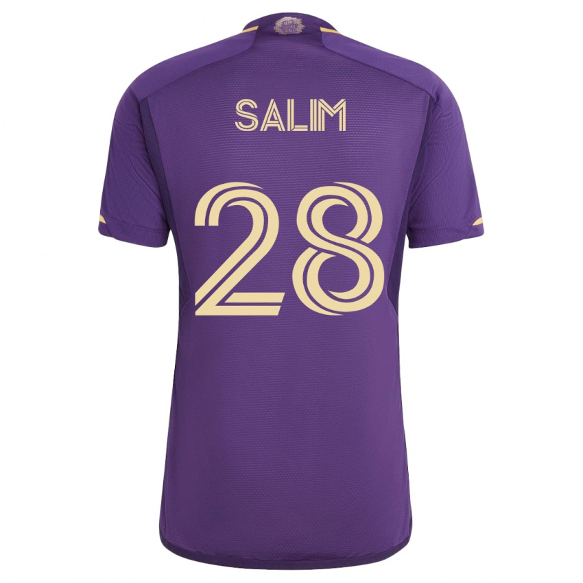 Enfant Maillot Abdi Salim #28 Violet Tenues Domicile 2023/24 T-Shirt Belgique