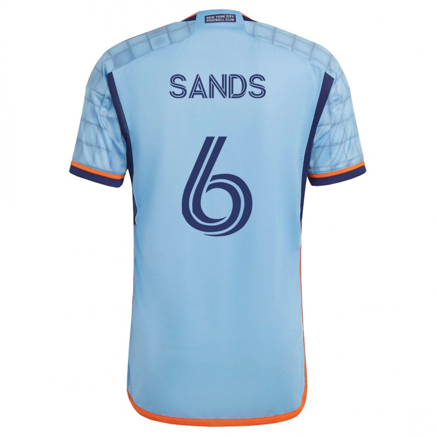 Kinder James Sands #6 Blau Heimtrikot Trikot 2023/24 T-Shirt Belgien