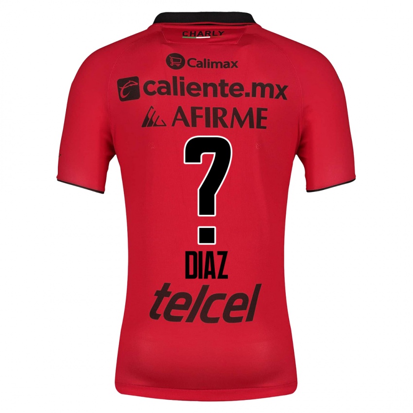 Enfant Maillot Benny Díaz #0 Rouge Tenues Domicile 2023/24 T-Shirt Belgique