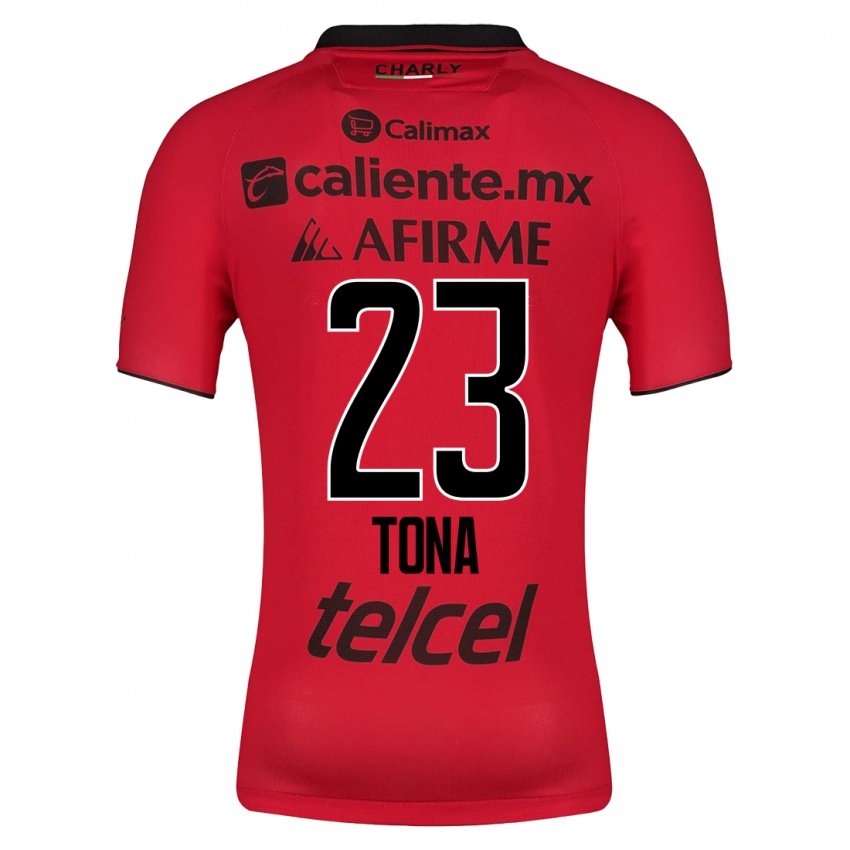 Enfant Maillot Iván Tona #23 Rouge Tenues Domicile 2023/24 T-Shirt Belgique