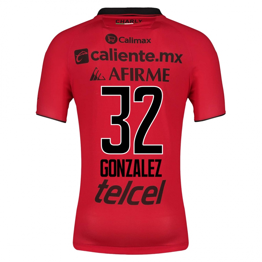 Enfant Maillot Carlos Gonzalez #32 Rouge Tenues Domicile 2023/24 T-Shirt Belgique