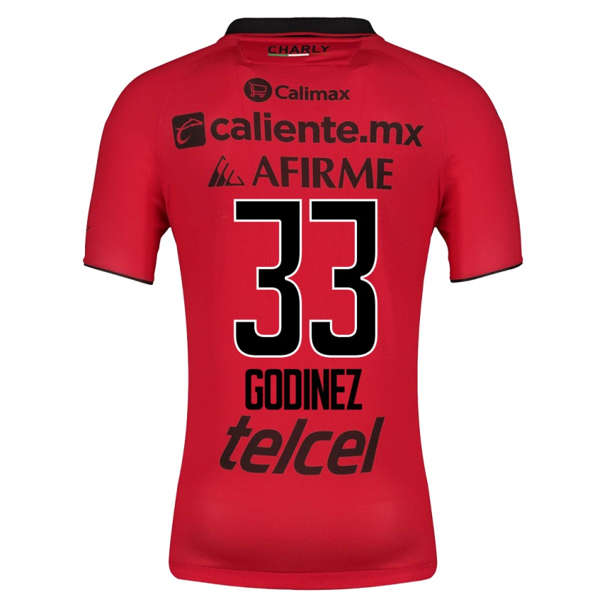 Enfant Maillot Rodrigo Godínez #33 Rouge Tenues Domicile 2023/24 T-Shirt Belgique