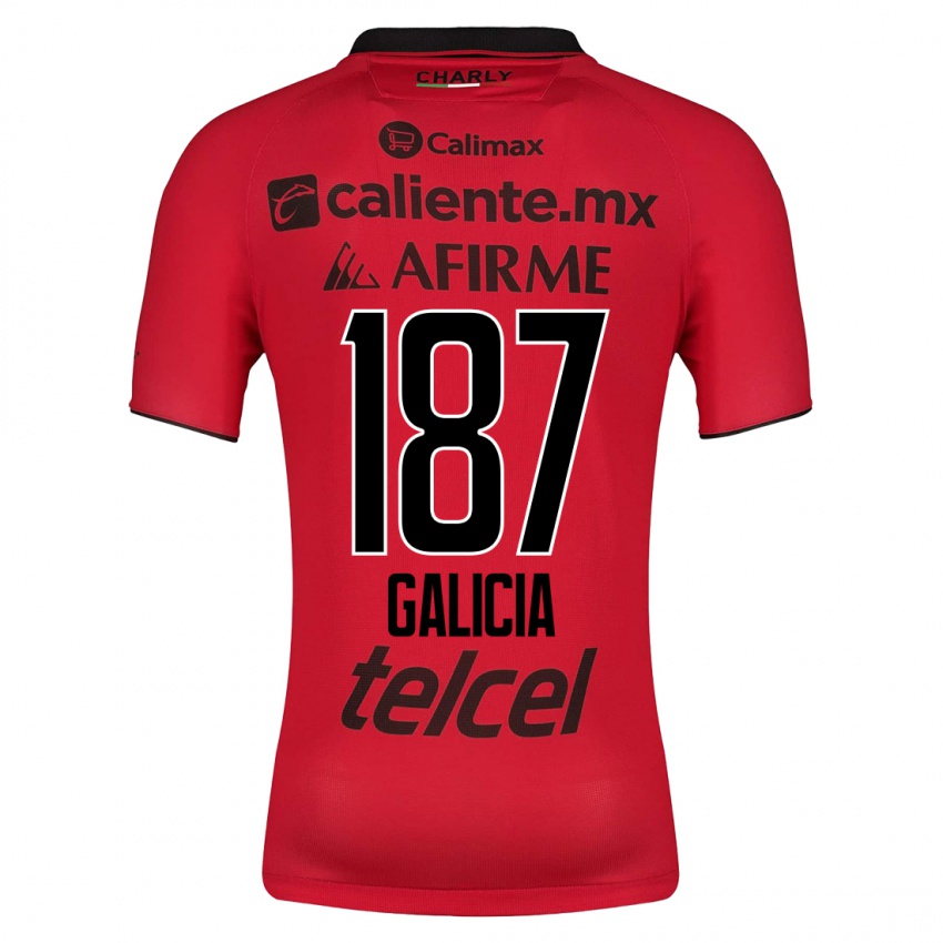 Enfant Maillot Carlos Galicia #187 Rouge Tenues Domicile 2023/24 T-Shirt Belgique
