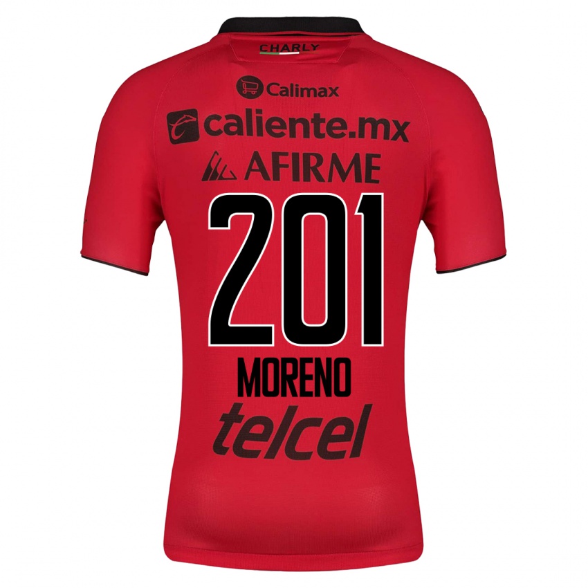 Enfant Maillot Jesús Moreno #201 Rouge Tenues Domicile 2023/24 T-Shirt Belgique