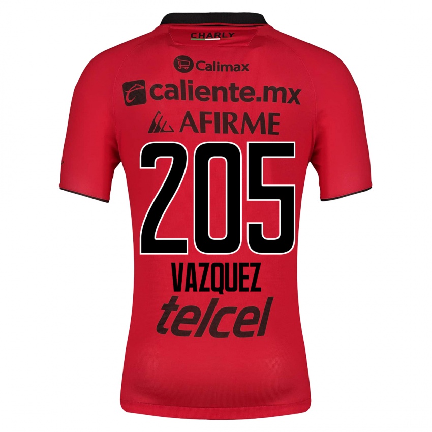 Enfant Maillot Aldair Vázquez #205 Rouge Tenues Domicile 2023/24 T-Shirt Belgique