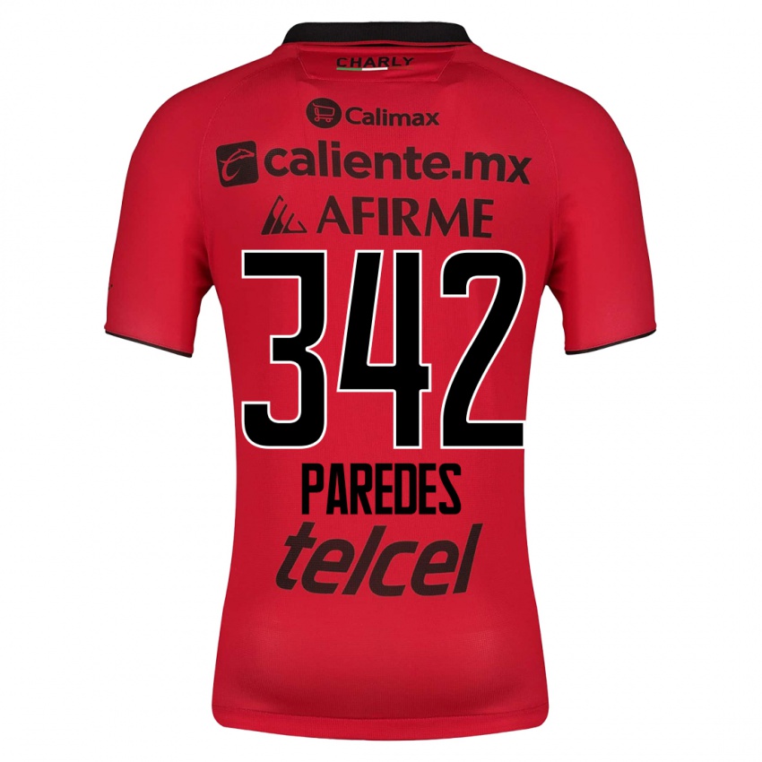 Enfant Maillot Santiago Paredes #342 Rouge Tenues Domicile 2023/24 T-Shirt Belgique