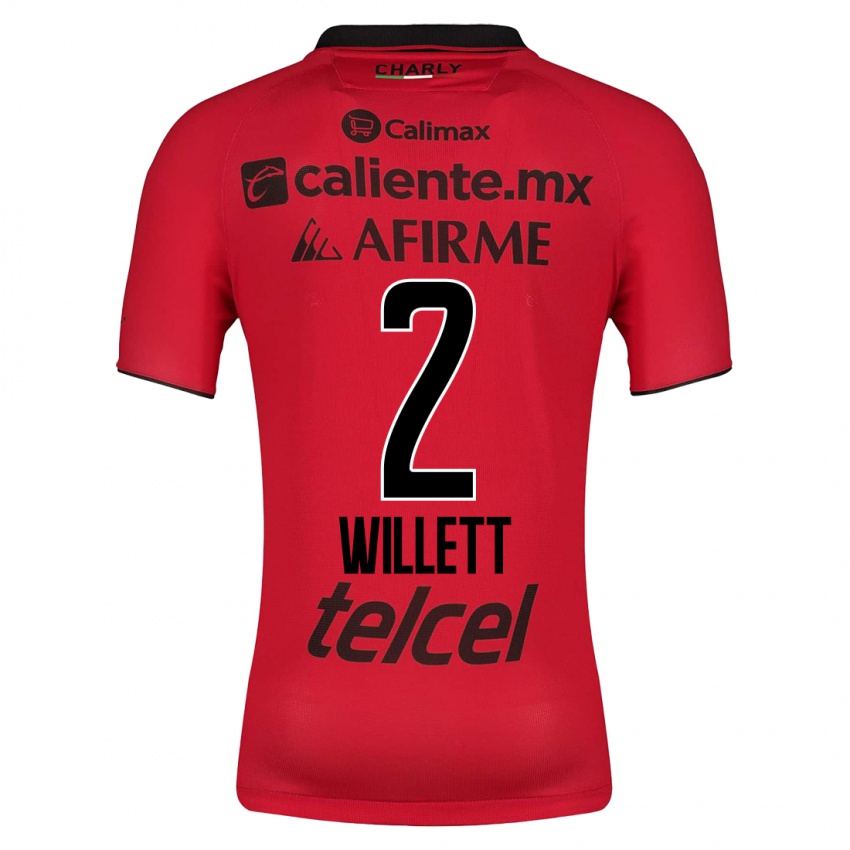 Enfant Maillot Adyson Willett #2 Rouge Tenues Domicile 2023/24 T-Shirt Belgique