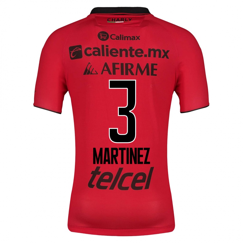 Enfant Maillot Nathaly Martínez #3 Rouge Tenues Domicile 2023/24 T-Shirt Belgique