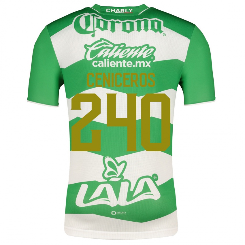 Enfant Maillot Carlos Ceniceros #240 Vert Tenues Domicile 2023/24 T-Shirt Belgique