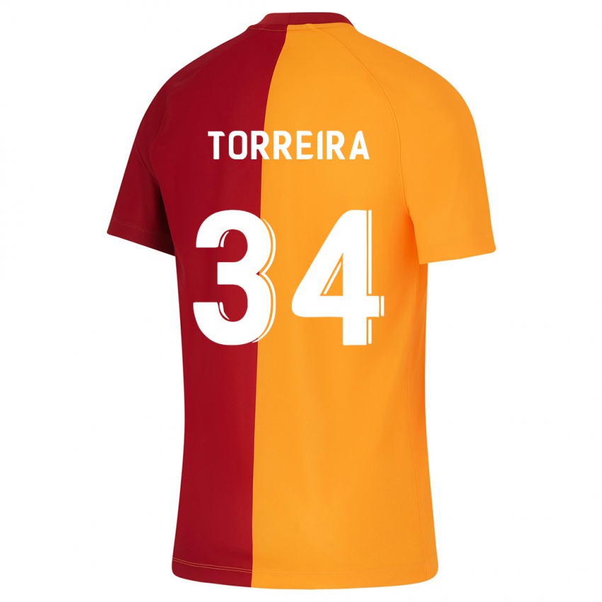 Kinder Lucas Torreira #34 Orangefarben Heimtrikot Trikot 2023/24 T-Shirt Belgien