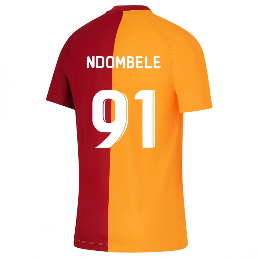 Kinder Tanguy Ndombele #91 Orangefarben Heimtrikot Trikot 2023/24 T-Shirt Belgien