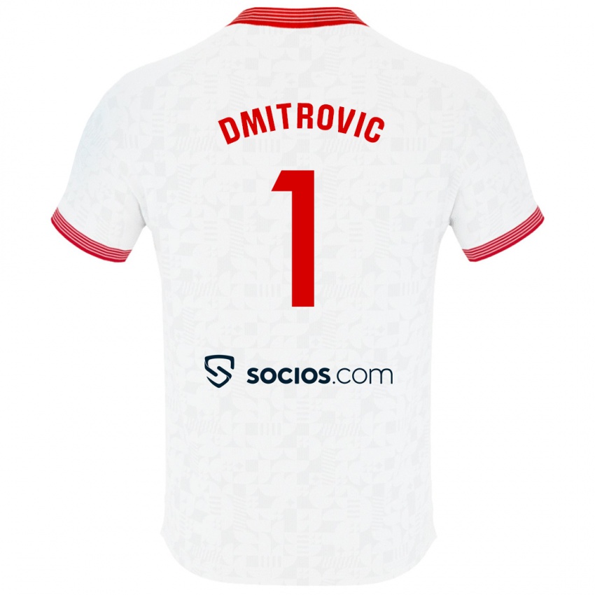 Kinder Marko Dmitrović #1 Weiß Heimtrikot Trikot 2023/24 T-Shirt Belgien