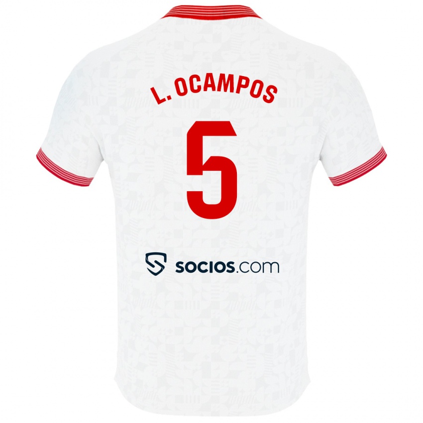 Kinder Lucas Ocampos #5 Weiß Heimtrikot Trikot 2023/24 T-Shirt Belgien