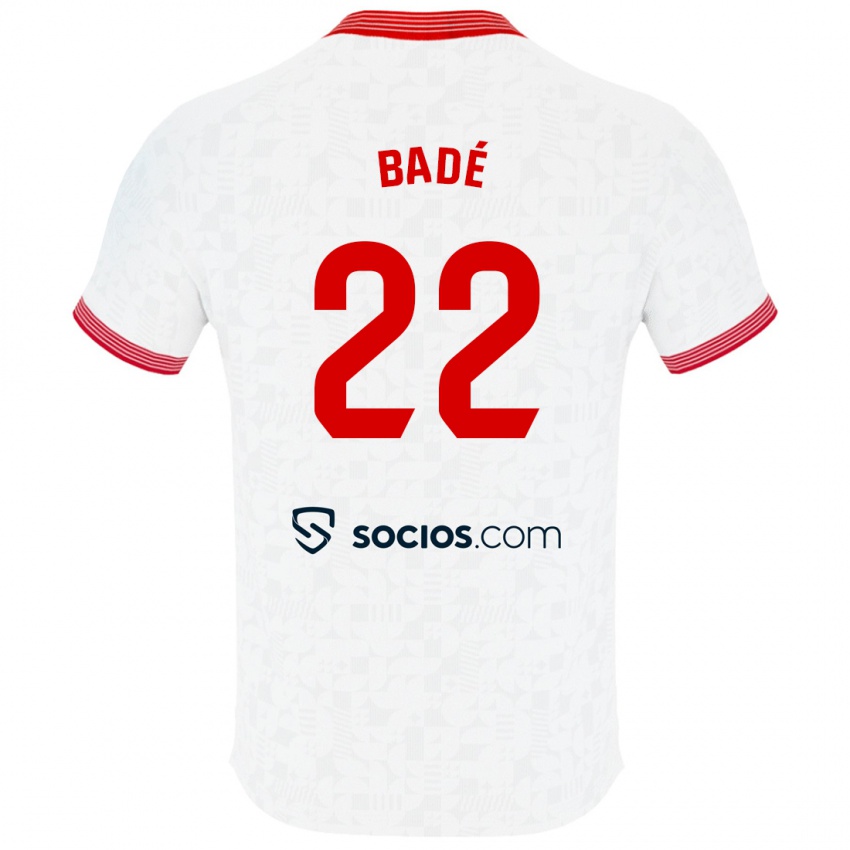 Kinder Loïc Badé #22 Weiß Heimtrikot Trikot 2023/24 T-Shirt Belgien