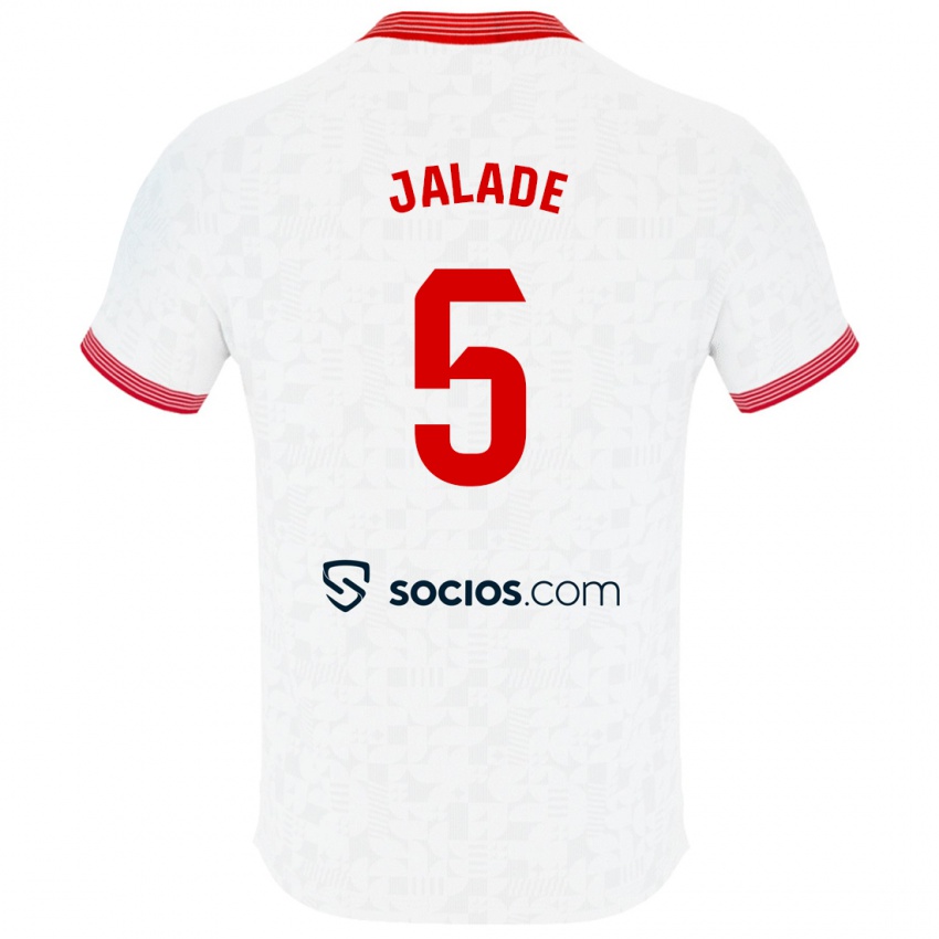 Kinder Robert Jalade #5 Weiß Heimtrikot Trikot 2023/24 T-Shirt Belgien