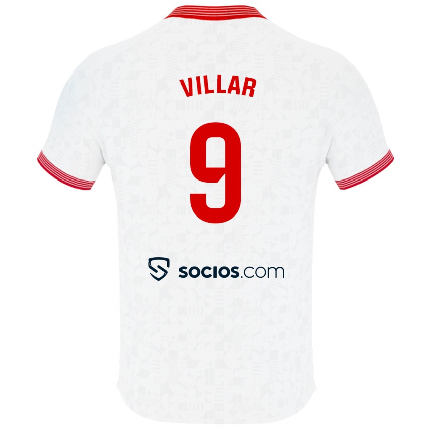 Kinder Iker Villar #9 Weiß Heimtrikot Trikot 2023/24 T-Shirt Belgien