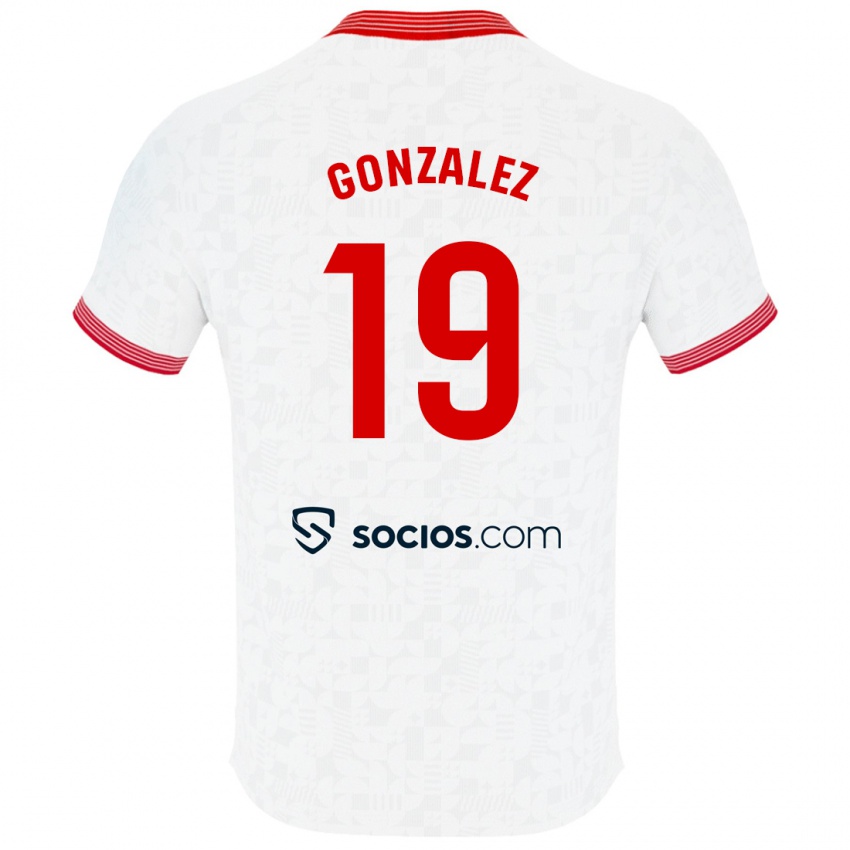 Kinder Carlos González #19 Weiß Heimtrikot Trikot 2023/24 T-Shirt Belgien