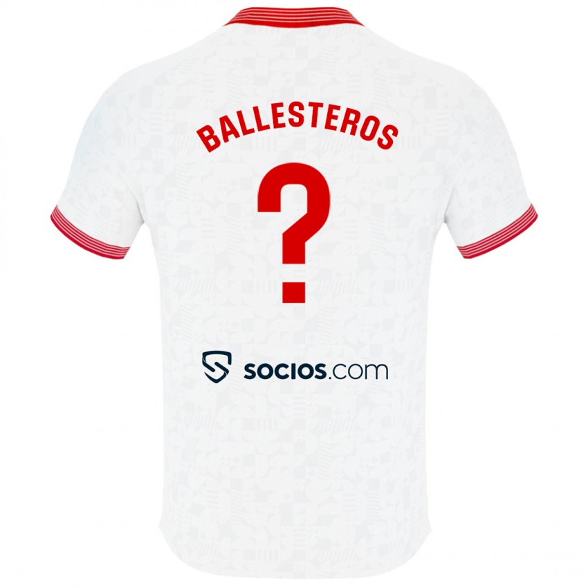 Kinder Gonzalo Ballesteros #0 Weiß Heimtrikot Trikot 2023/24 T-Shirt Belgien