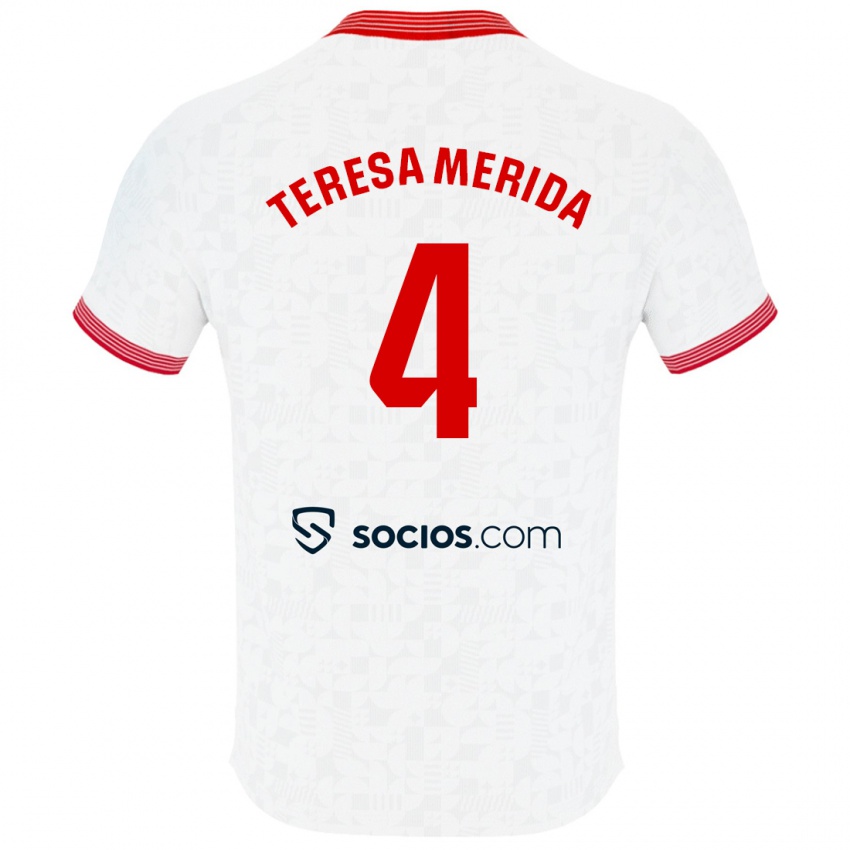 Kinder Teresa Merida #4 Weiß Heimtrikot Trikot 2023/24 T-Shirt Belgien