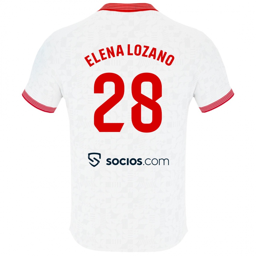 Kinder Elena Lozano Gallego #28 Weiß Heimtrikot Trikot 2023/24 T-Shirt Belgien