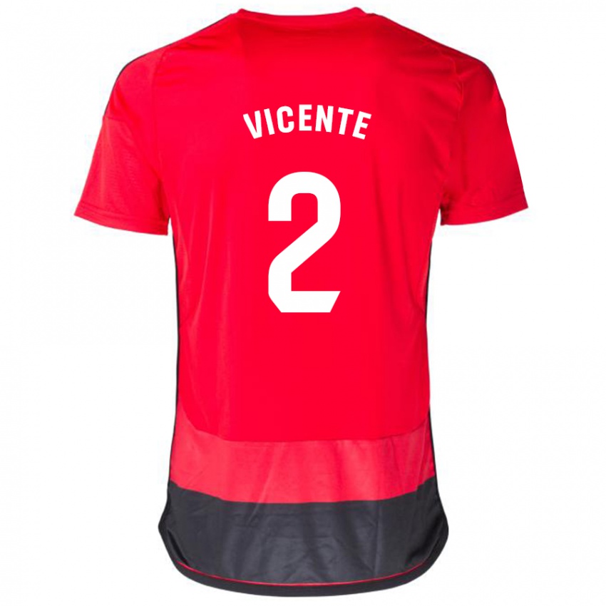 Kinder David Vicente #2 Rot Schwarz Heimtrikot Trikot 2023/24 T-Shirt Belgien