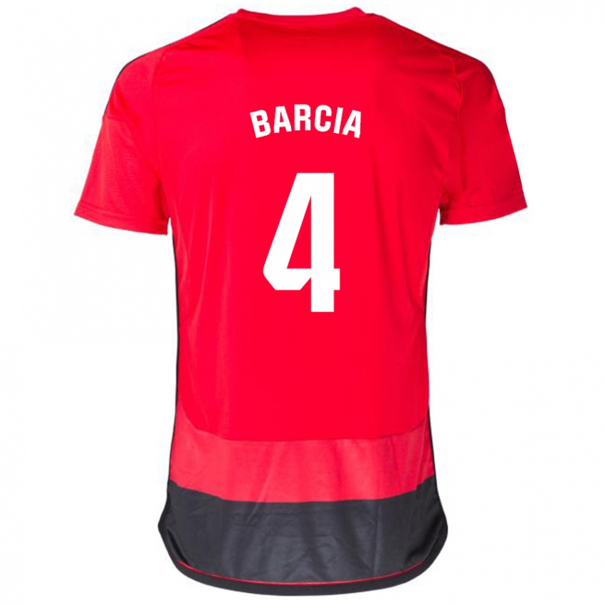 Kinder Sergio Barcia #4 Rot Schwarz Heimtrikot Trikot 2023/24 T-Shirt Belgien