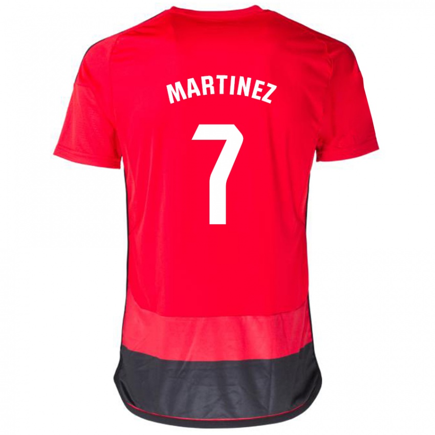 Enfant Maillot Gabri Martínez #7 Rouge Noir Tenues Domicile 2023/24 T-Shirt Belgique