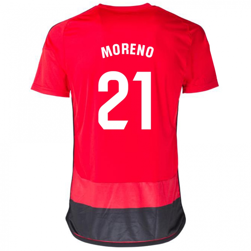 Kinder Diego Moreno #21 Rot Schwarz Heimtrikot Trikot 2023/24 T-Shirt Belgien