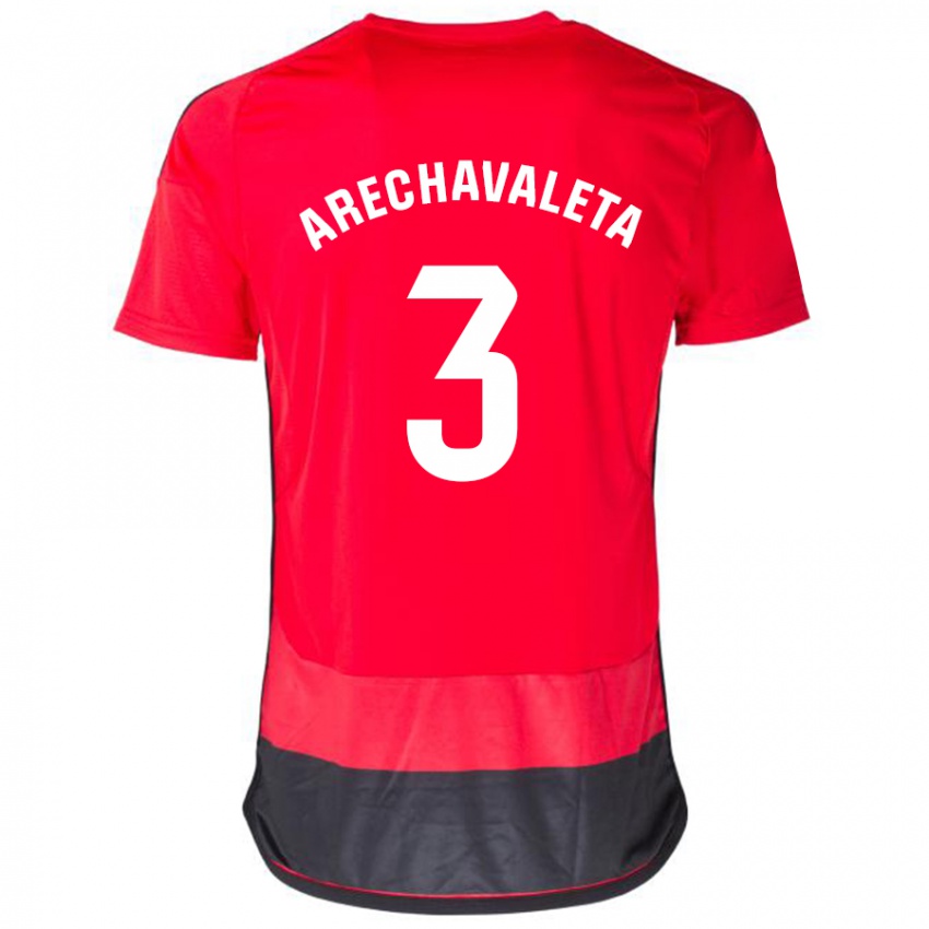 Enfant Maillot Jorge Arechavaleta #3 Rouge Noir Tenues Domicile 2023/24 T-Shirt Belgique