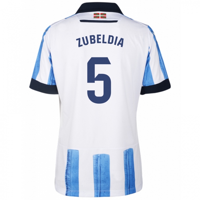 Kinderen Igor Zubeldia #5 Blauw Wit Thuisshirt Thuistenue 2023/24 T-Shirt België