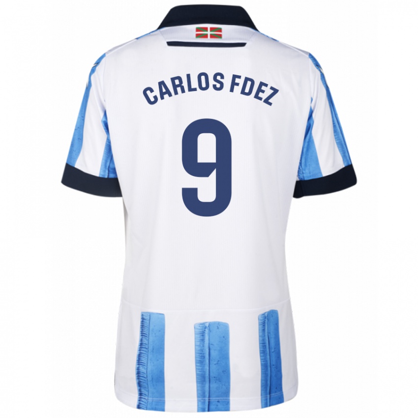 Kinder Carlos Fernández #9 Blau Weiss Heimtrikot Trikot 2023/24 T-Shirt Belgien