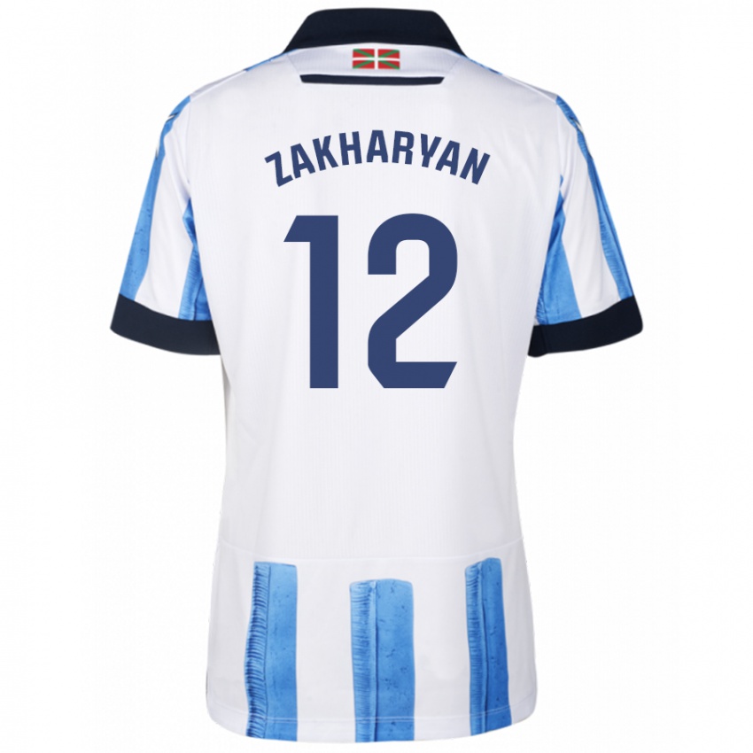 Kinder Arsen Zakharyan #12 Blau Weiss Heimtrikot Trikot 2023/24 T-Shirt Belgien